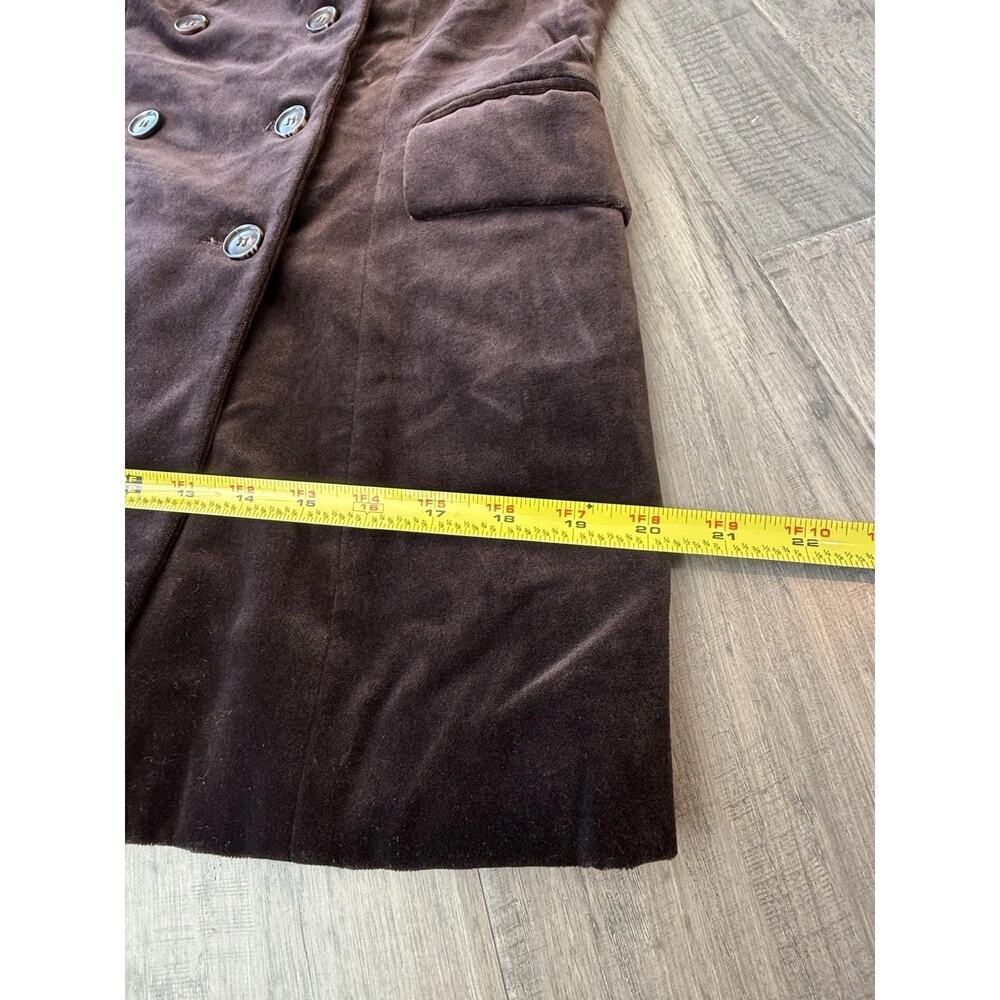 Vintage J Peterman Co. Brown Velvet Peacoat Womens Sz 8 Double Breasted USA Made - Picture 12 of 14